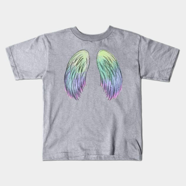 angel wings Kids T-Shirt by ithacaplus